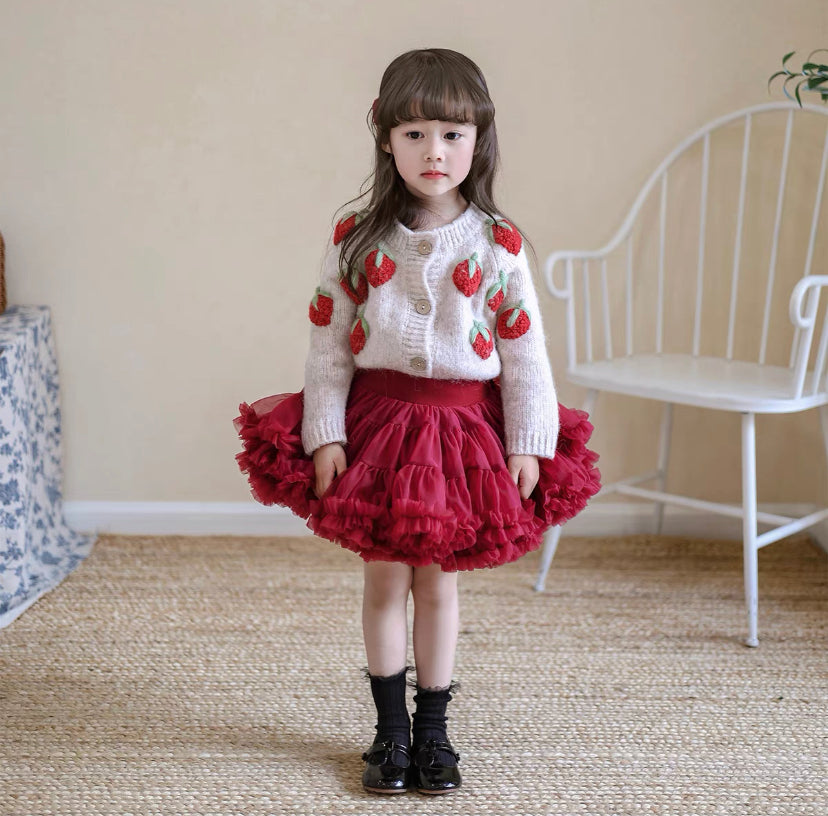 草莓提花tutu裙套裝
