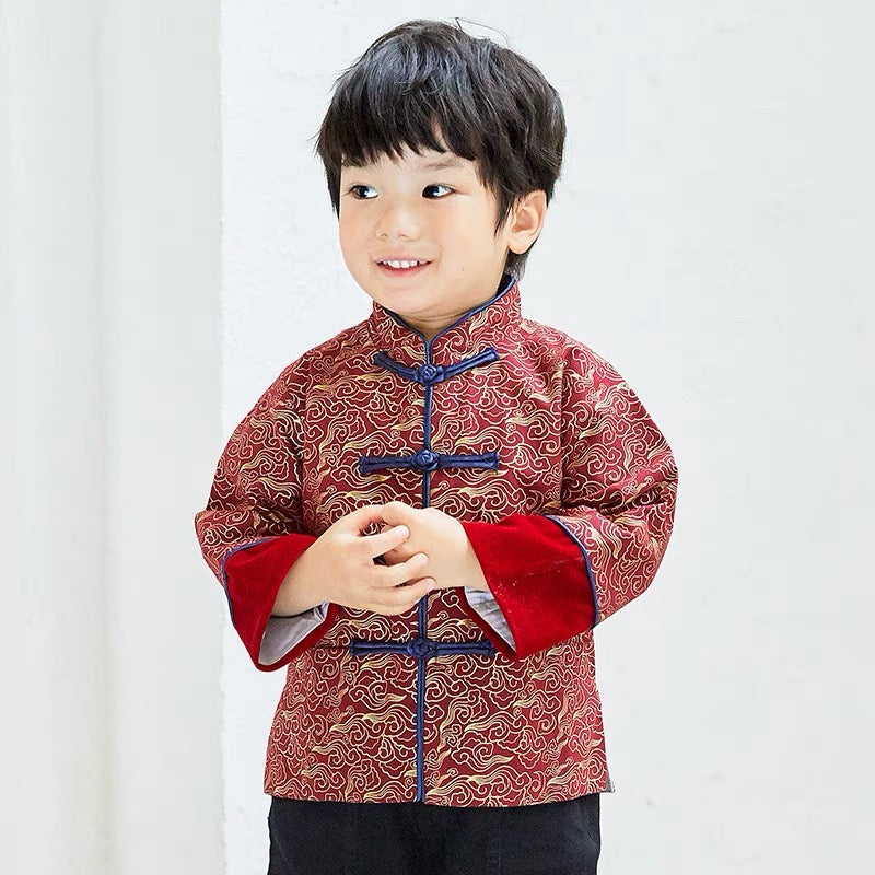 新年鎏金男童唐裝